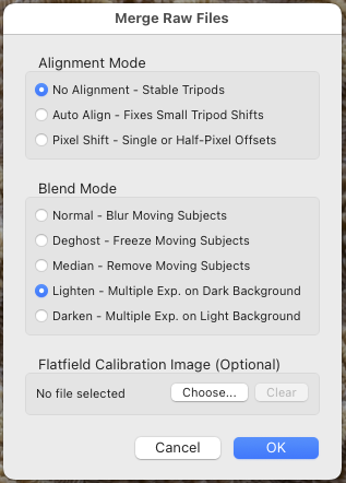 Merge Raw Plugin Dialog